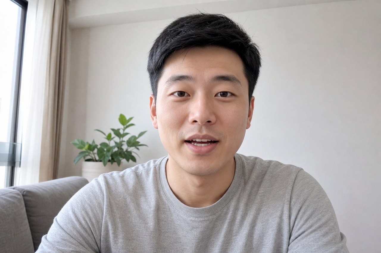 AI 生成的虚构人物视频画面，不是真实来电
