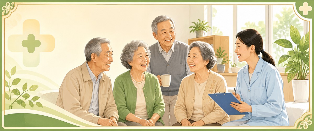 AI 生成的社区体检海报插图，不是真实活动